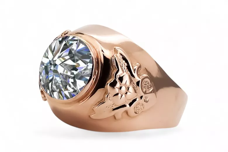 Ring Vintage Jewlery Zircon Original Vintage 14K Rose Gold vrc078r